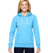 J America 8860 Women’s Glitter French Terry Hood in Maui blue/ silver