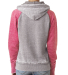 J America 8926 Women's Zen Fleece Raglan Hooded Sw in Cement/ wildberry