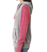 J America 8926 Women's Zen Fleece Raglan Hooded Sw in Cement/ wildberry