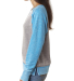J America 8927 Women’s Zen Fleece Raglan Sweatsh in Cement/ oceanberry