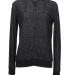 J America 8656 Women’s Cozy Jersey Hooded Full-Z in Black
