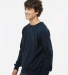 J America 8707 Men's Ripple Fleece Raglan Crewneck in Navy