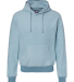 J America 8709 Men's Flip Side Fleece Hooded Sweat in Chambray heather