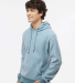 J America 8709 Men's Flip Side Fleece Hooded Sweat in Chambray heather