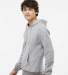 J America 8709 Men's Flip Side Fleece Hooded Sweat in Grey heather