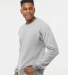 J America 8710 Unisex Flip Side Fleece Crewneck Sw in Grey heather
