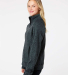 J America 8716 Women's Traverse Full-Zip Sweater in Black herringbone
