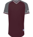 Russell Athletic R01X3M Unisex Classic V-Neck Jers in Maroon/ steel/ white
