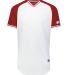 Russell Athletic R01X3M Unisex Classic V-Neck Jers in White/ true red/ white