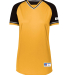 Russell Athletic R01X3X Women's Classic V-Neck Jer in Gold/ black/ white