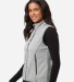 North End NE731W Women's Jasper Jacquard Fleece Ve in Grey/ white