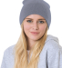Bayside Apparel 3810 USA-Made 8½" Knit Beanie in Graphite