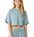 Bella + Canvas 6882GD Women's Garment-Dyed Cropped in Light washed denim