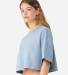 Bella + Canvas 6882GD Women's Garment-Dyed Cropped in Light washed denim