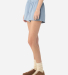 Bella + Canvas 6824GD Women's Garment-Dyed Shorts in Light washed denim