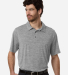 Team 365 TT125 Men's Relay Heathered Stripe Polo in Black heather/ white