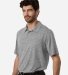 Team 365 TT125 Men's Relay Heathered Stripe Polo in Black heather/ white