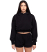 Shaka Wear SHGWC Women's Garment-Dyed Crop Hooded  in Black