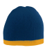 Augusta Sportswear 6820 Two-Tone Knit Beanie in Navy/ gold