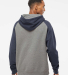 Independent Trading Company IND40RP Unisex Raglan  in Gunmetal heather/ classic navy heather