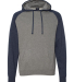 Independent Trading Company IND40RP Unisex Raglan  in Gunmetal heather/ classic navy heather