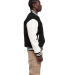 Shaka Wear SHLLJ Unisex Letterman Jacket in Black/ White