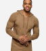 LA T 6917 Fine Jersey Long Sleeve Hooded Raglan T- in Coyote brown