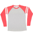 LA T 6934 Men's Gameday Mash Up Long-Sleeve T-Shir in Vintage heather/ vintage red