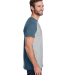 LA T LA6911 Men's Forward Shoulder T-Shirt in Titanium/ indigo