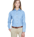 8966 UltraClub® Ladies' Long-Sleeve Cotton Cypres in Light blue
