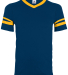 360 Augusta Sportswear Sleeve Stripe Jersey in Navy/ gold