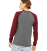 BELLA+CANVAS 3000 Hawthorne Baseball Tee in Deep heather/ cardinal