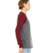 BELLA+CANVAS 3000 Hawthorne Baseball Tee in Deep heather/ cardinal