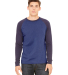 BELLA+CANVAS 3000 Hawthorne Baseball Tee in Heather navy/ midnight