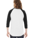 BB453 American Apparel Unisex Poly Cotton 3/4 Slee in White/ heather black