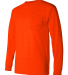 1730 Bayside Adult Long-Sleeve Tee With Pocket in Bright orange