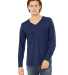 BELLA+CANVAS 3425 Mens Tri-Blend Long Sleeve V-Nec in Navy triblend