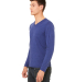BELLA+CANVAS 3425 Mens Tri-Blend Long Sleeve V-Nec in Navy triblend