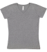 3507 LA T Ladies V-Neck Longer Length T-Shirt in Granite heather