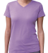 3507 LA T Ladies V-Neck Longer Length T-Shirt in Lavender