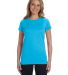 3616 LA T Juniors' Fine Jersey Longer Length T-Shi in Aqua