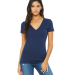 BELLA 6035 Womens Deep V-Neck T-shirt in Navy