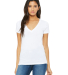 BELLA 6035 Womens Deep V-Neck T-shirt in White