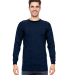 6100 Bayside Adult Long-Sleeve Cotton Tee in Navy