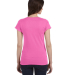64V00L Gildan Junior Fit Softstyle V-Neck T-Shirt in Azalea
