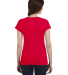 64V00L Gildan Junior Fit Softstyle V-Neck T-Shirt in Cherry red