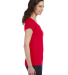 64V00L Gildan Junior Fit Softstyle V-Neck T-Shirt in Cherry red
