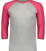 6930 LA T Adult Vintage Baseball T-Shirt in Vintage heather/ vintage hot pink