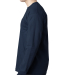 8100 Bayside Adult Long-Sleeve Cotton Tee with Poc in Navy
