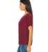 BELLA 8815 Womens Flowy V-Neck T-shirt in Maroon